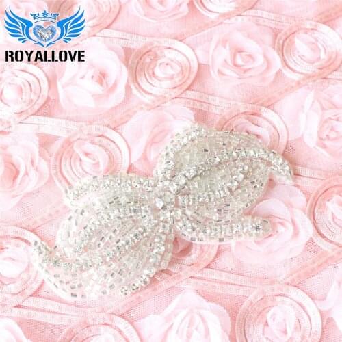 Handmade embroidery beaded Bridal Accessories Crystal Applique Wedding Trim Rhinestone crystal trim, sash trim, headbands 50Pcs