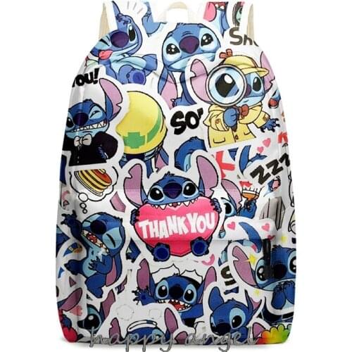 Stitch school bags for teenage girls schoolbag children backpacks cute animal print canvas school backpack kids cat bag pack