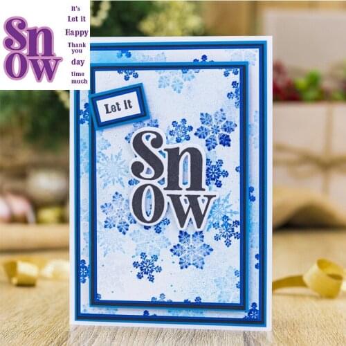 Words Snow Metal Cutting Dies & Clear Stamps Thank You Letter For DIY Scrapbooking Decor Craft Album Making Template 2020