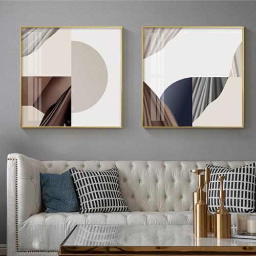 Light Luxury Living Room Decoration Painting Modern Abstract Geometric Background Wall Creative Painting Nordic Entrance Mural