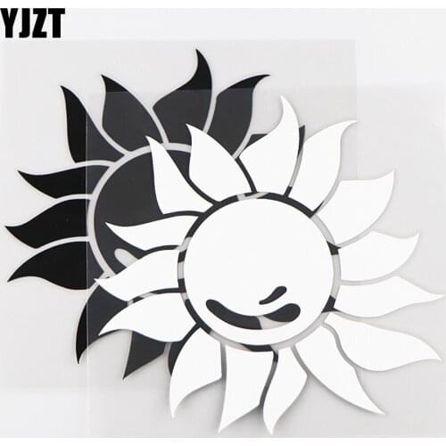 YJZT 13×13.1CM Vinyl Decal Art Sun Personality Car Sticker Body Decoration Black / Silver 10A-0666