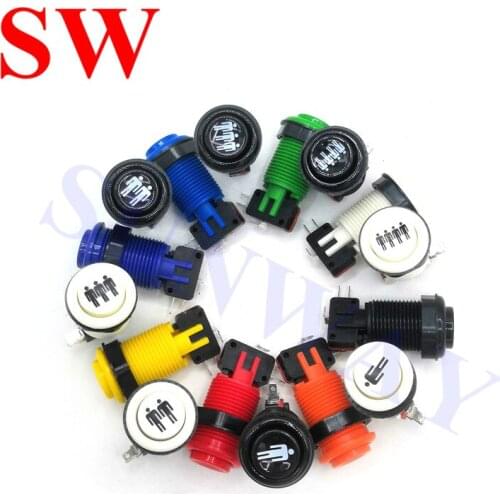 1PC/Lot Arcade Push Button Purple Happ American Style Long With Switch 8 color for Selection for Multi Arcade MAME Jamma Game