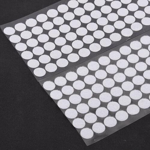 White Black 10 15 20 25mm 108 Pairs Glue Hook and Loops Sticker Strong Self Adhesive Dot Nylon Waterproof Adhesive Fastener Tape