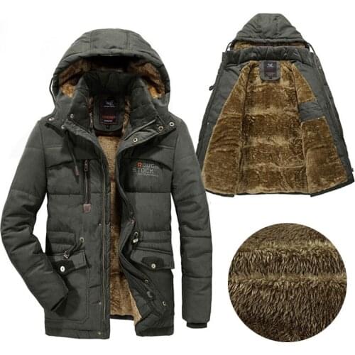 2019 Winter Warm Thicken Plus Velvet Hooded Jacket Men Casual Large Size L-8XL Cotton Padded Coat Pocket Windbreaker Jacket Men