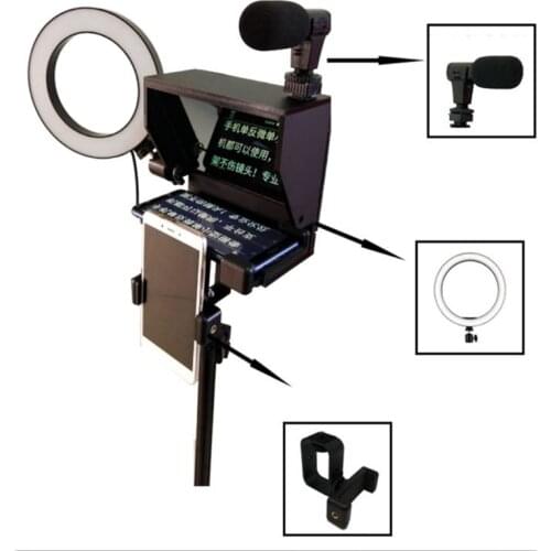 2020 Portable Prompter Smartphone Teleprompter With Remote Control News Live Interview Speech For Mobile Phone