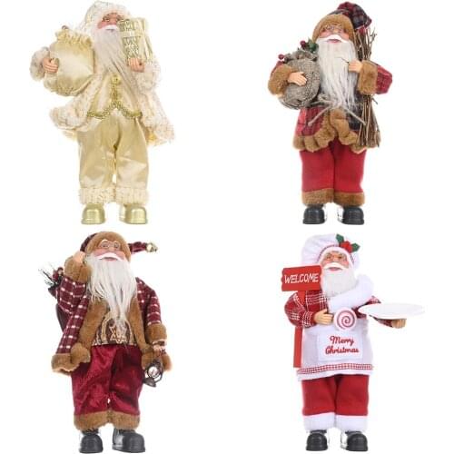4 PCS Santa Claus Figurines Doll Christmas Decoration Home Table Ornament Navidad Natal Xmas New Year Kids Gift Wholesale XB