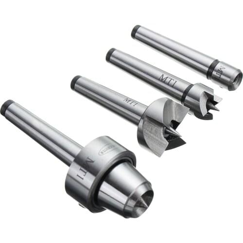 Wholesales 4pcs MT1 Wood Lathe Live Center And Drive Spur Cup MT1 Arbor with Wooden Case