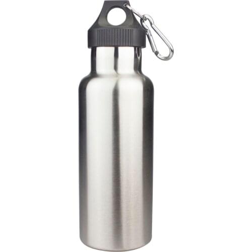 500ml Stainless Steel Vacuum Sport Bottle,Double Wall Thermal Insulation,Carabiner Hook for Easy Portable,Electrolysis Inner