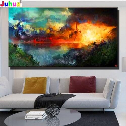 Big Size Diamond Painting Cross Stitch 5D DIY Square/Round Drill Diy Diamond Embroidery Beautiful Colors Abstract Landscape