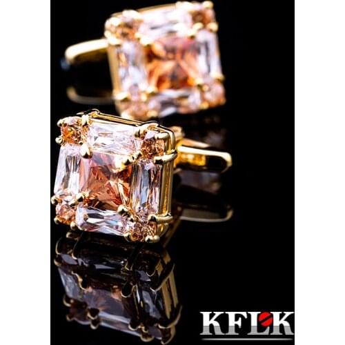 KFLK brand mens shirts Crystal cufflinks jewelry high quality wedding button hot cufflinks 2019 new products free shipping