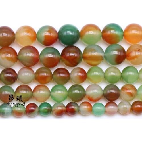 Natural Stone Multicolor Peacock Agates Round Loose Beads 4/6/8/10/12MM Pick Size Beads for Jewelry making DIY Charm Bracelets