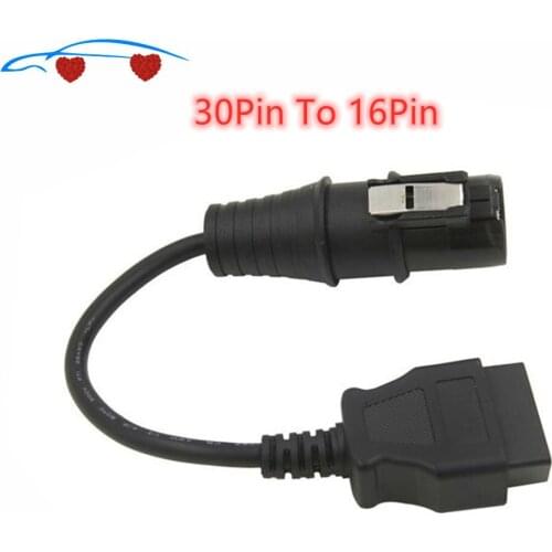 For I-VECO 30Pin To 16Pin Female Truck OBD2 Cable OBDii Connector 30 Pin To OBD2 16 Pin Diagnostic Tool The New Listing