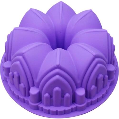 Castle Cake Mold Reusable Non Stick Crown Shaped Silicone Mold 3D Bread Pastry Mould Pizza Pan DIY Baking Mold
