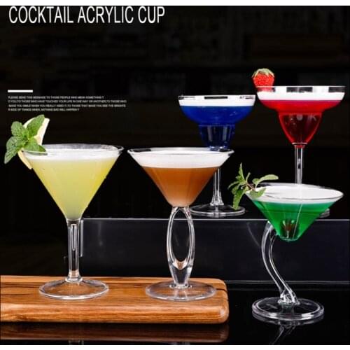 Exquisite Crystal Transparent Martini Cups Acrylic Material for Dessert Cocktail