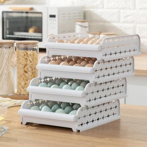 20 Grids Egg Storage Box Eggs Protect Holder Egg Storage Drawer Organizer Space Saver PP Refrigerator Egg Holder Organizer Box