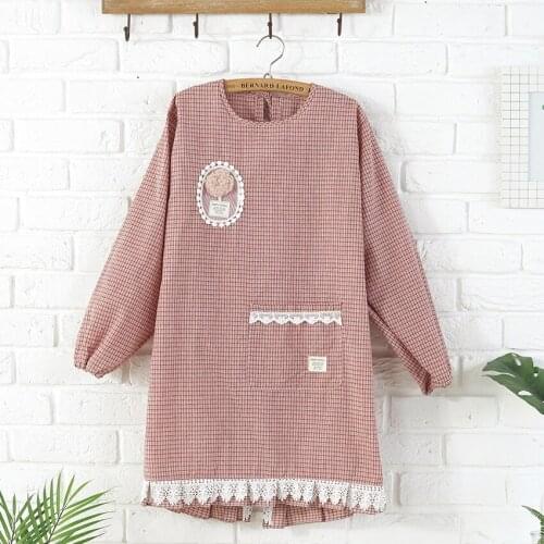 Kitchen apron long-sleeved waterproof and oil-proof Korean overalls adult female men home