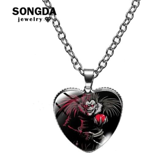 SONGDA Hot-Sale Death Note Cosplay Badges L·Lawliet Heart Necklace Cool Fashion Accessories Best Jewelry Gifts for Man And Women