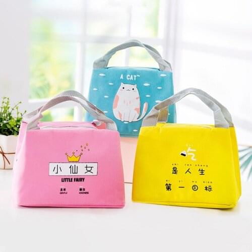 Cute Cartoon Printing Portable Customized Large Capacity Zipper Insulation Bag School Office Stationery Canvas Pencil Handbag