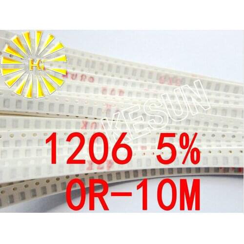 40valuesX50pcs=2000pcs 1206 SMD Resistor Kit Assorted Kit 0R-10M ohm 5% Sample Kit Sample bag