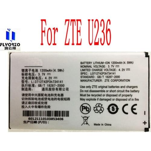 New High Quality 1200mAh Li3712T42P3h734141 Battery For ZTE U236 Mobile Phone