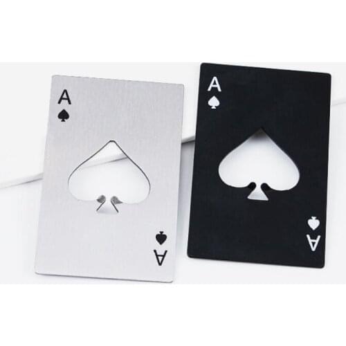Stainless Steel Bottle Opener Beer Opener Poker Playing Card of Spades Soda Bottle Cap Opener Bar Tools LX8384