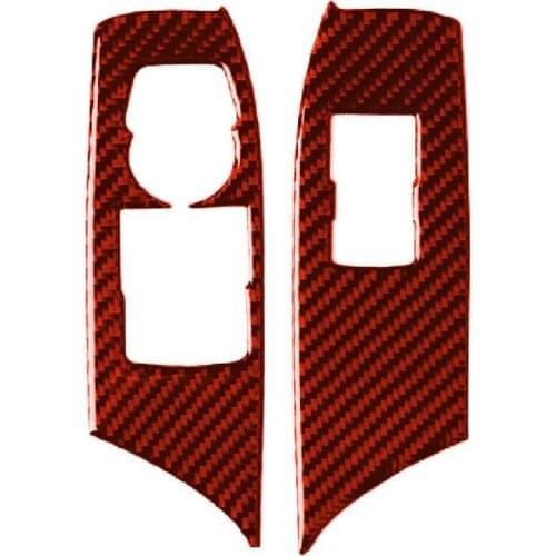Window lift switch carbon fiber red wear-resistant window button panel sticker for Camaro 2017-2019 left drive Interior Stickers