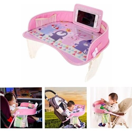 Baby Car Table Portable Painting Eat Table Kid Car Safety Seat Travel Tray Plates Waterproof Child Toy Stroller Tablet Holder