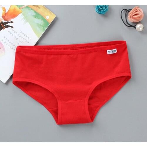 Teenage underpants triangle pants large red cotton girls middle school children shorts head training bra