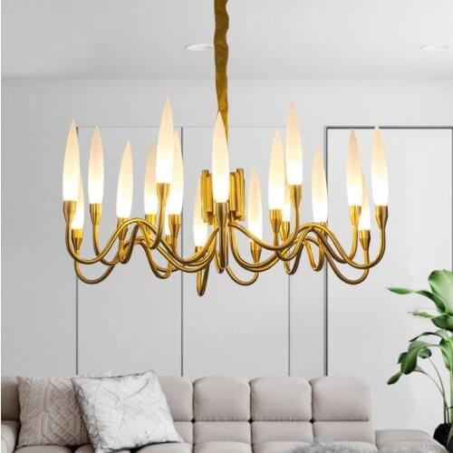 Postmodern Nordic candle chandelier Nordic postmodern warm romantic villa restaurant bedroom art lamps