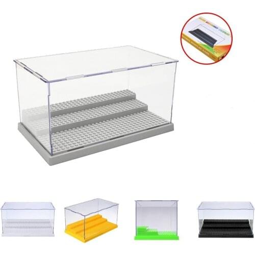 3 Steps Acrylic Dustproof Box Figures Building Block Display cabinet dustproof assembly box case shop window base Compatible