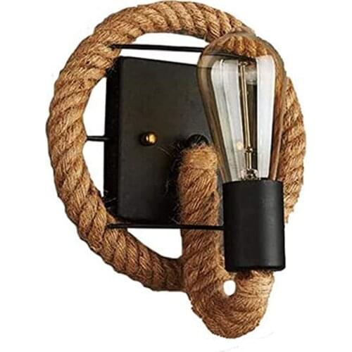 Vintage Wall Lamp American Rope Industrial Lamp Personality Bar Iron Wall Lamp Loft Aisles Wall Lights(No Light Source)