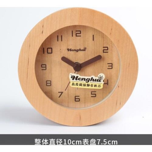 Vintage Wood Luminous Silent Alarm Clock Round Creative Stylish Minimalist Alarm Clock Student Mini Travel Alarm Clock MM60NZ