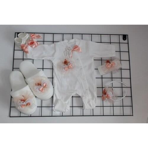 Girl Baby Dried Floral Luxury Tulumlu Puerperal Slippers Hospital Output Set