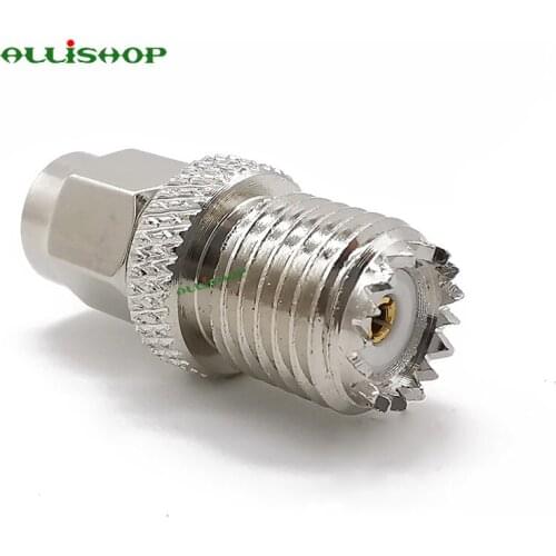 2Pcs SMA Male to Mini UHF Female Straight Connector SMA Plug to UHF Jack RF Coaxial Adapter Connector