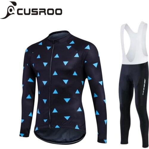 2021 CUSROO Mem/Women Long Sleeve Ropa Ciclismo Cycling Jersey Sets bike Team Custom Bicycle Bike Clothes Triangle Clothes Sets