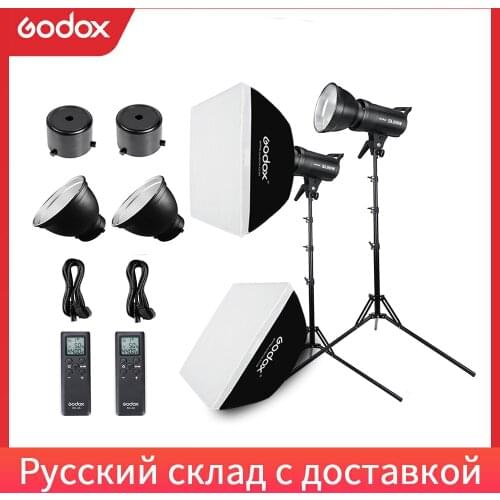 2x Godox SL-60W 60Ws 5600K Studio LED Continuous Photo Video Light + 2x 1.8m Light Stand + 2x 60x90cm Softbox LED Light Kit