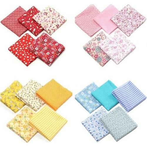 5 Pieces 50x50cm Cotton Quilting Fabric Printed Plum Blossom Flowers for Clothes