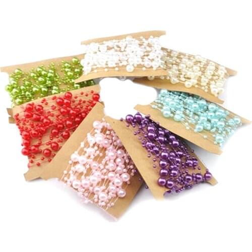 5yards ABS Imitation Pearl Beads Chain Pearl Ribbon Trim for Party Home Decoration BoutiqueJewelry making Accessories
