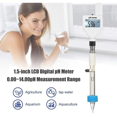 PH Meter Digital Acidity Meter pH Tester Soil Meter Tester Water Test 1.5-inch Portable Water Quality Tester with White Backligh