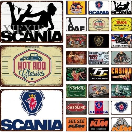 Retro Motorcycle Beauty Plate Posters Tin Signs House Garage Wall Decorative Plates Home Decor 20X30Cm