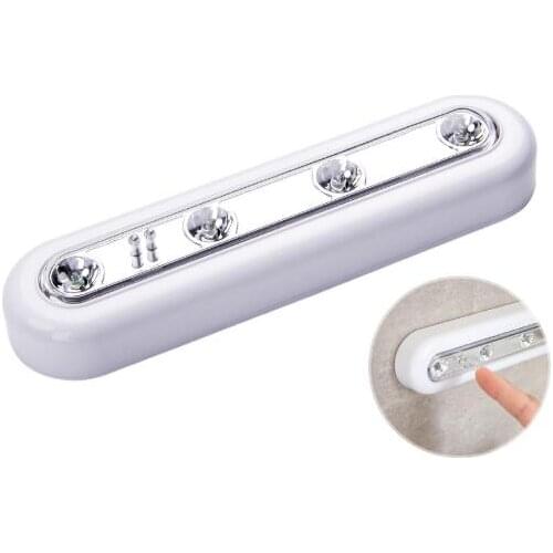 Diode White LED Touch Operated Battery Stick On Wall Under Cabinet Cupboard Light Active lamps Components