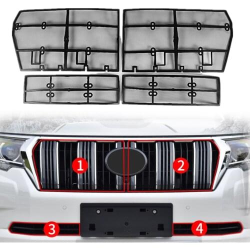 For Toyota Prado 2010~2013 2014~2017 2018~2019 Steel Front Insect Net Protection Grills Cover Screening Accessories