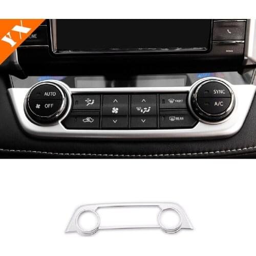 For Toyota RAV4 2016 2017 2018 Accessories Silver Car center air conditioner outlet switch panel control Sticker cover interior