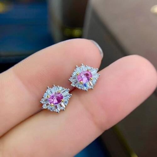 Elegant Gift for Anniversary Most Popular Sapphire Earring Natural And Real 925 Sterling Silver Sapphire Earring