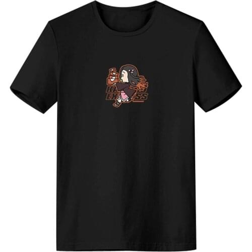 Demon Slayer Kamado Nezuko Cosplay Print Cotton T shirt Men Women Summer Short Sleeve Shirt