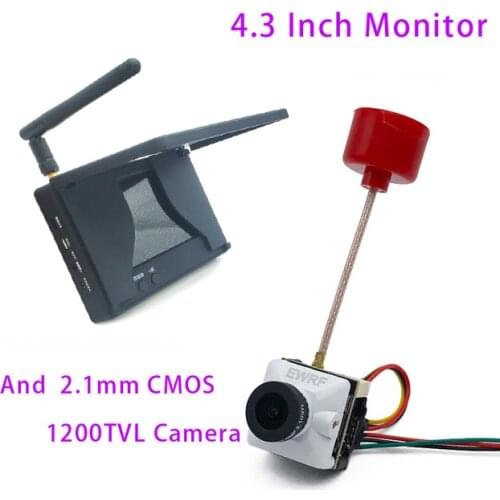 Ready to use 5.8G 48CH 4.3 Inch FPV Monitor 480x272 Build-in Battery Video Screen and CCD 2.1mm Lens 700TVL Micro Camera for FPV