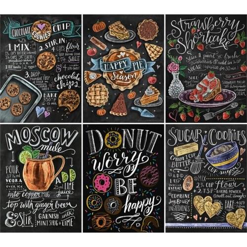 HUACAN Full Drill Square Diamond Painting 5D Blackboard Cartoon Embroidery Cross Stitch Home Decoration Diamond Art