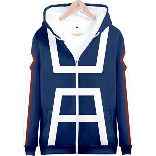 3d Print Hooded Jacket Zipper Coat Boku no Hero Academia Hoodie Sweatshirt Anime My Hero Academy Cosplay Costume Uniform