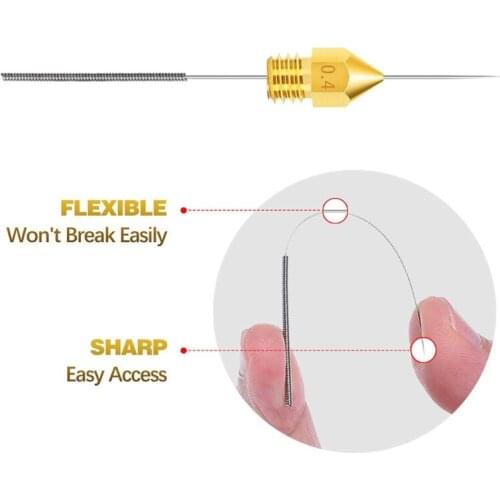 G99B for 1.75mm 3D Printer Extruder Mk8 0.4mm Brass Nozzles With Cleaning Needles Kit 25PCS Set