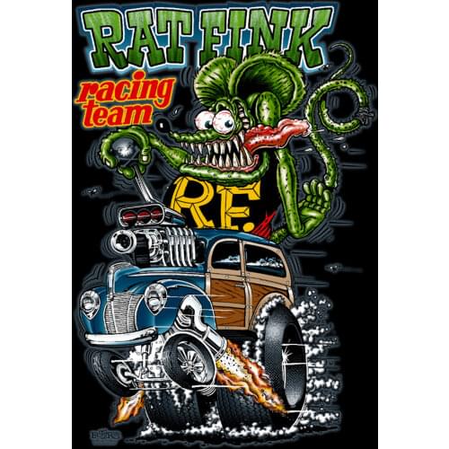 Summer Men O-Neck Print T-Shirts Fashion Slim Short Sleeve O Neck "Racer Team" Hot Rod Car Fans Black Tee Front Print T Shirt